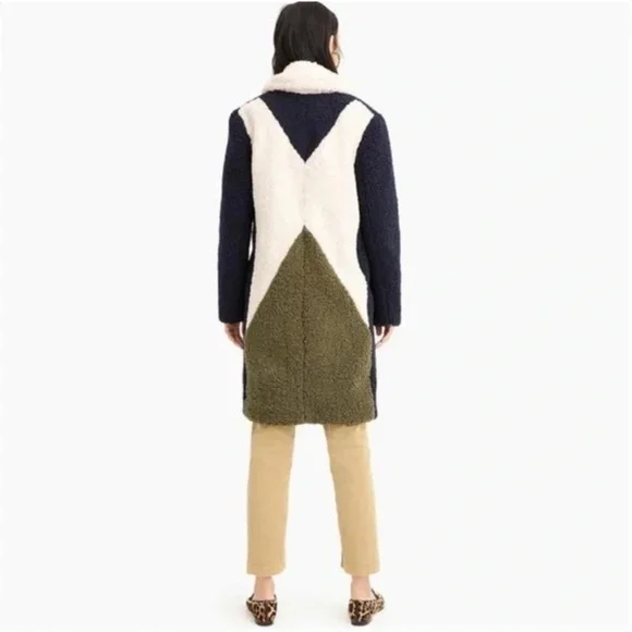 J.Crew Teddy Sherpa Topcoat in Colorblock - Picture 6 of 14